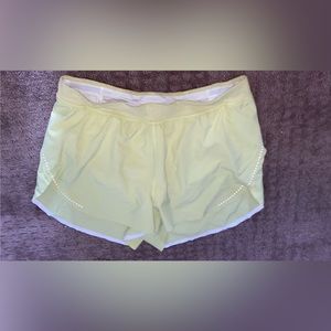 Green Lululemon 3 inch shorts size 8